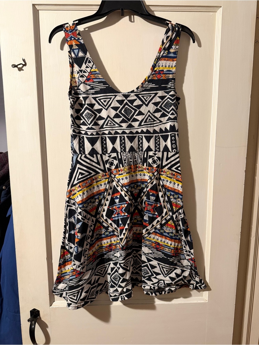Angie Black & Multi Tribal Print Mini Dress